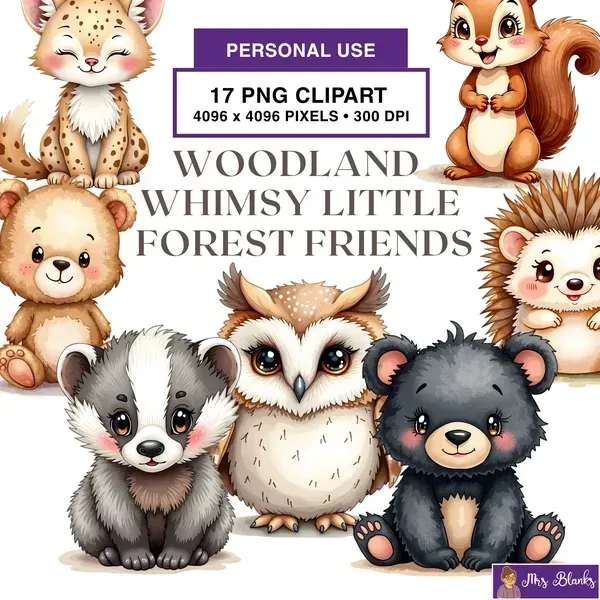 Forest Animal Clipart PNG - Personal Use License