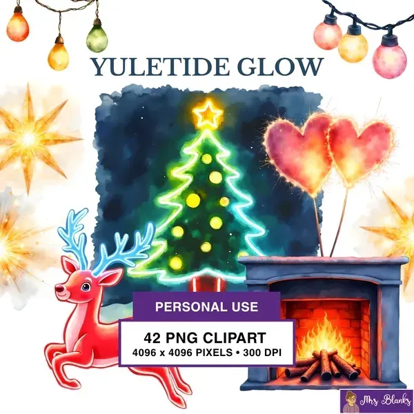Christmas Glow Clipart PNG - Personal Use License