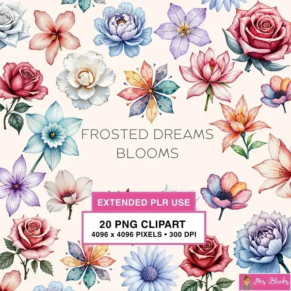 Pastel Floral Clipart PNG - Extended License
