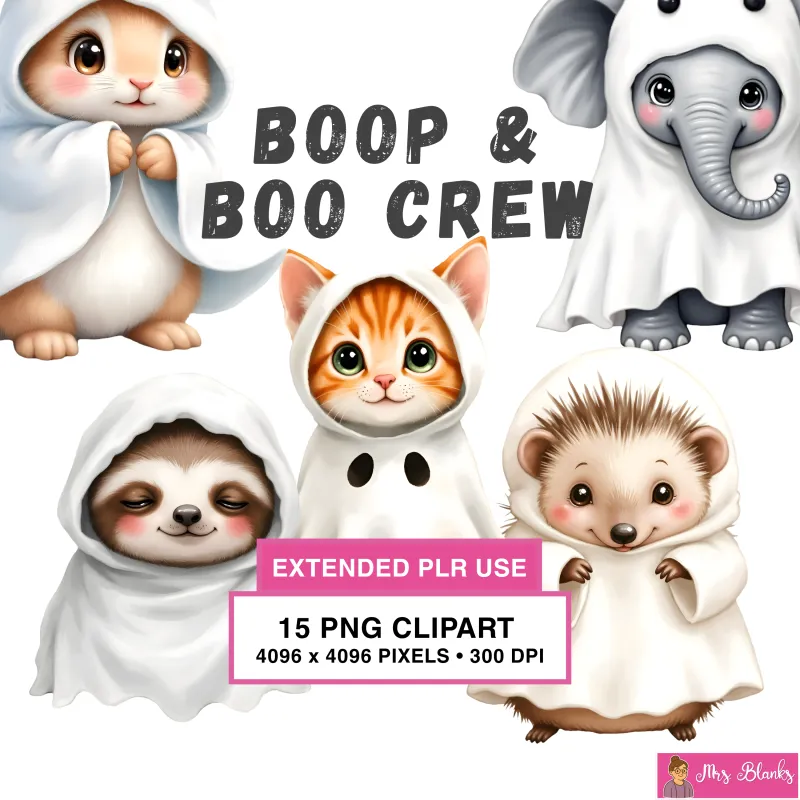 Cute Ghost Animal Clipart PNG - Extended License