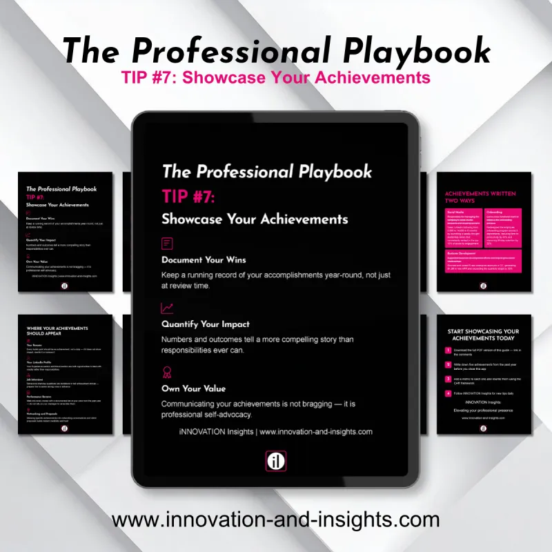 The Professional Playbook | Tip #7: Showcase Your Achievements