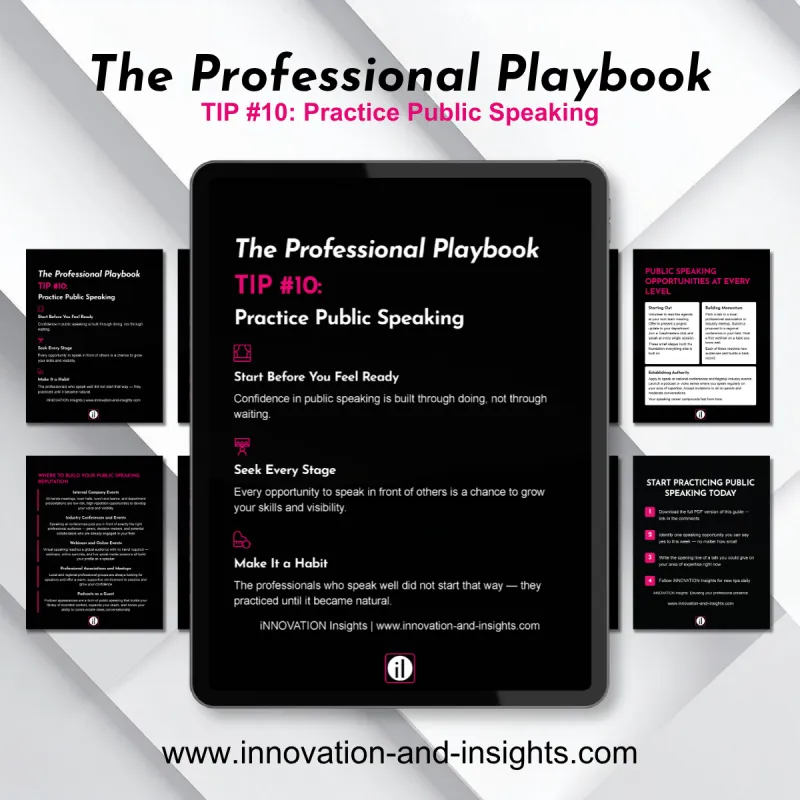 The Professional Playbook | Tip #10: Practice Public Speaking