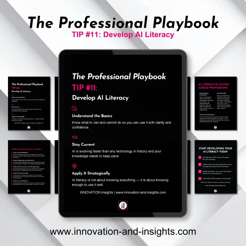 The Professional Playbook | Tip #11: Develop AI Literacy