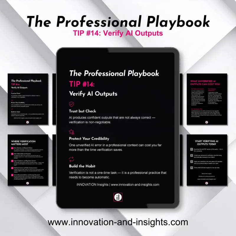 The Professional Playbook | Tip #14: Verify AI Outputs