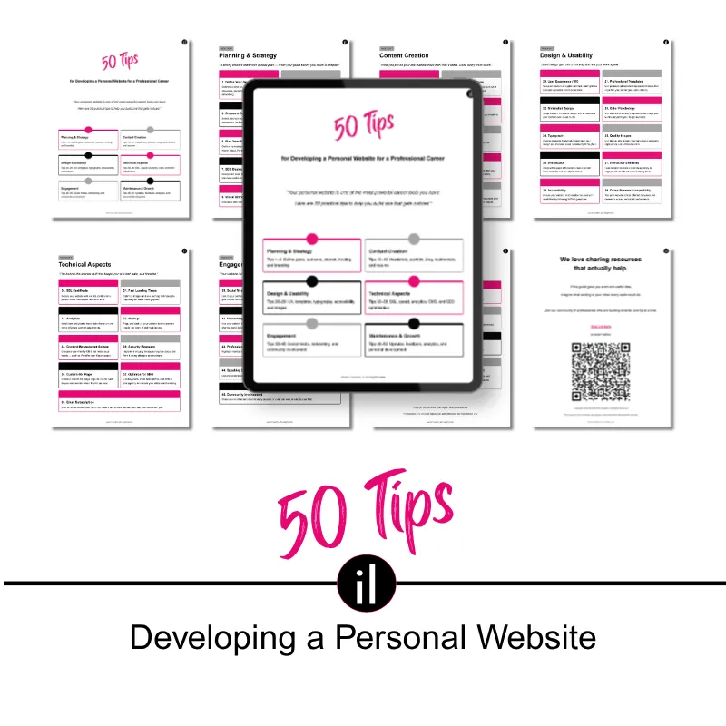 50 Tips for Developing a Personal Website for a Professional Career
