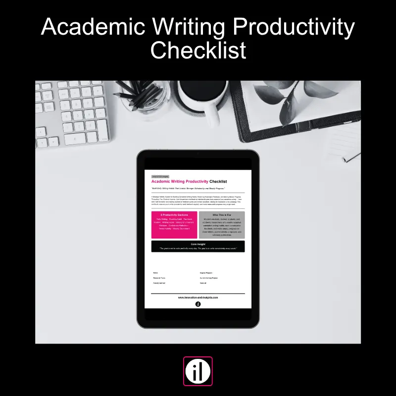 Academic Writing Productivity Checklist