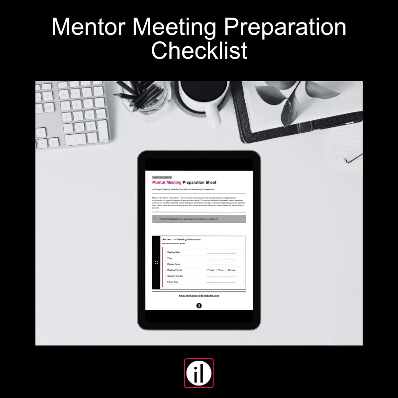 Mentor Meeting Preparation Checklist