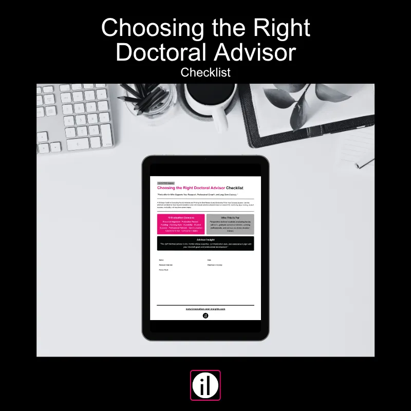 Choosing the Right Doctoral Advisor Checklist