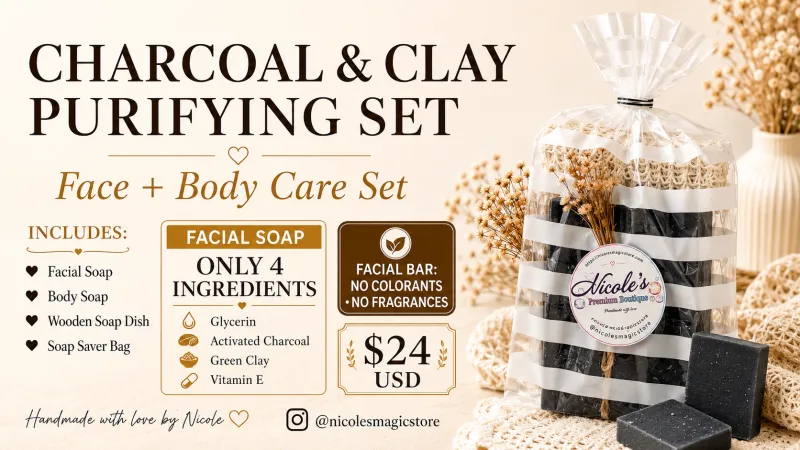 Detox Set (Activated Charcoal + Green Clay) — for oily/combination skin
