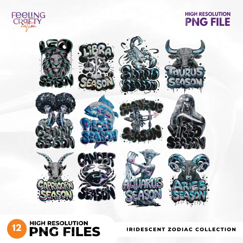 Zodiacs Bubble Font Collection PNG