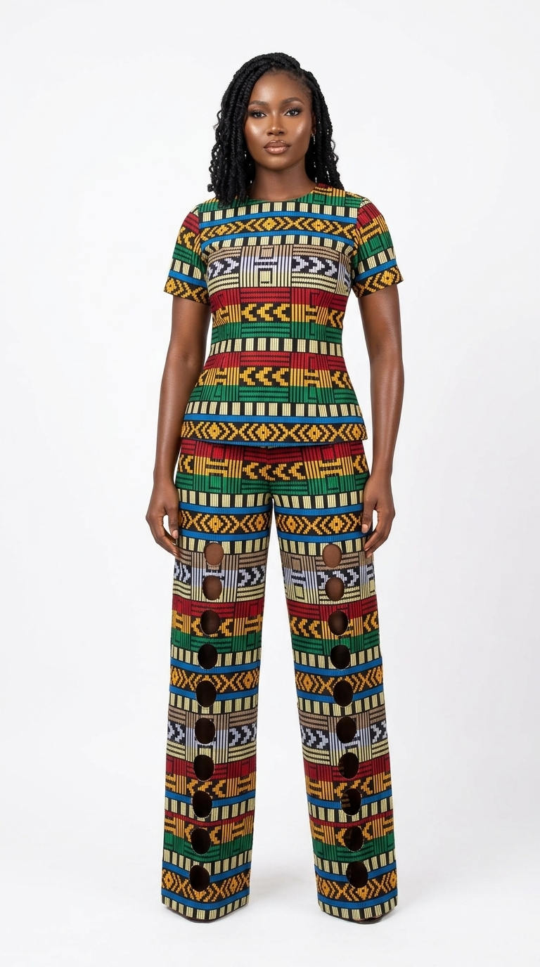 African Handwoven Two-Piece Set – Women's pants and top| ApekeUrban