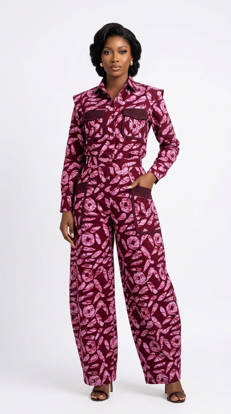 Urban-Elite Elegant Two-Piece Ankara Cotton Set | African Print Top & Skirt/Pants Co-ord
