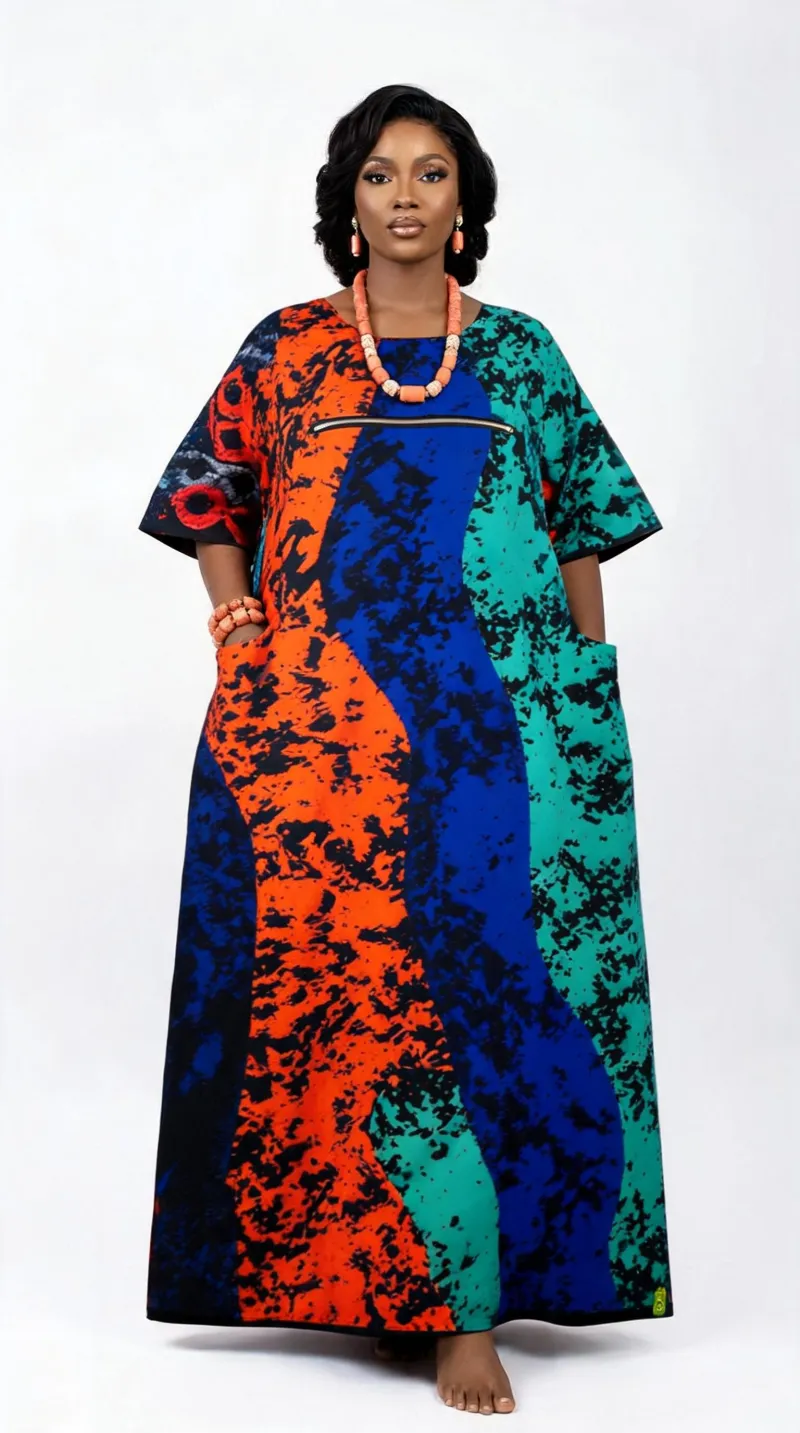 Urban-Women Elegant Maxi African Ankara Vibrant dress