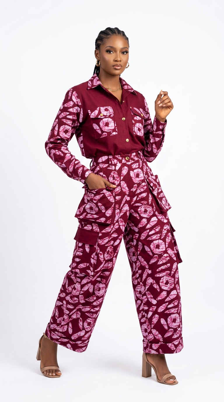 Urban-Elite Elegant Two-Piece Ankara Cotton Set | African Print Top & Skirt/Pants Co-ord