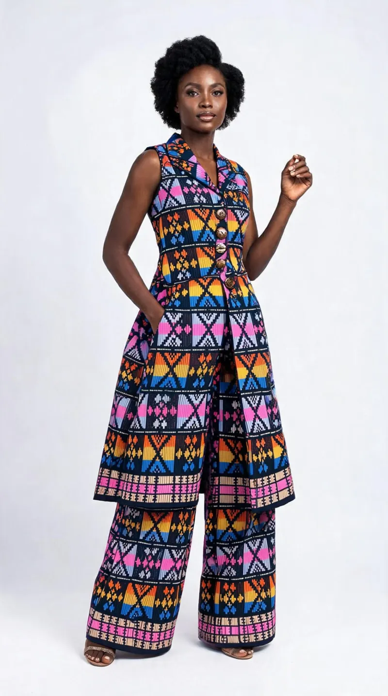 African Handwoven Two-Piece Set – Women's pants and top| ApekeUrban