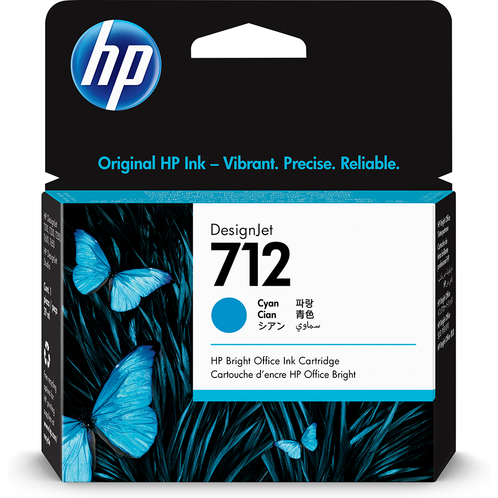 HP 712 Cyan 29ml Ink Cartridge - 3ED67A