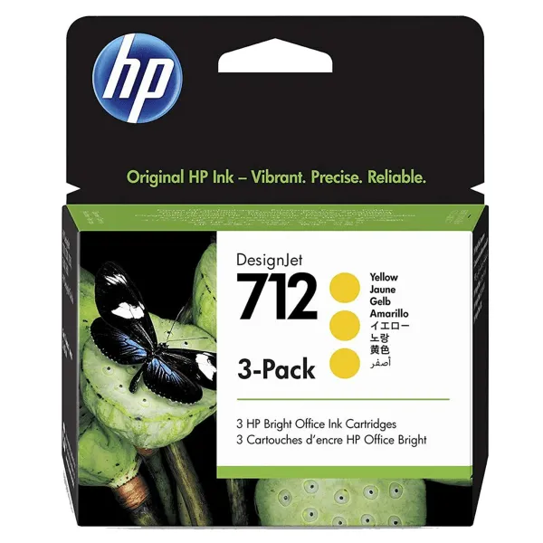 HP 712 Yellow 3-pack 29ml Ink Cartridge - 3ED69A