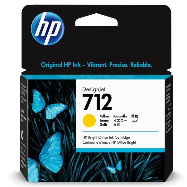 HP 712 Yellow 29ml Ink Cartridge - 3ED69A