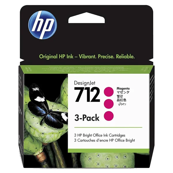 HP 712 Magenta 3-Pack 29ml Ink Cartridge - 3ED78A
