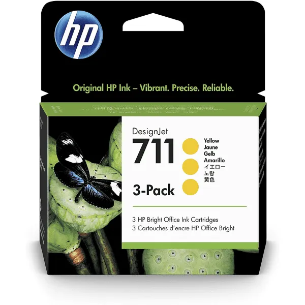 HP 711 Yellow 3-pack 29ml Ink Cartridge - CZ136A