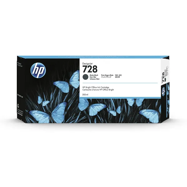 HP 728 300ml Matte Black DesignJet Ink Cartridge – F9J68A