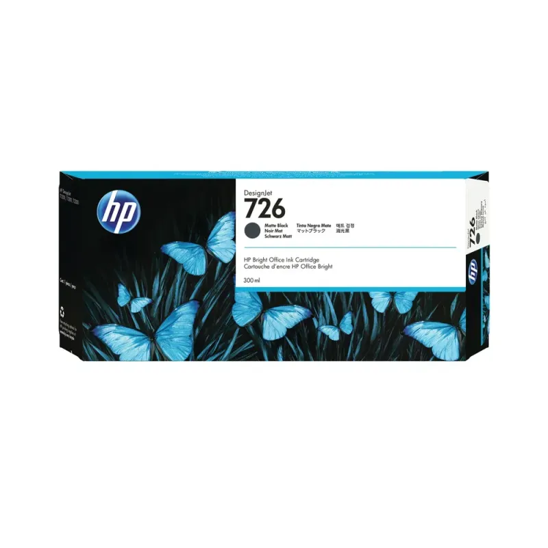 HP 726 Matte Black 300ml Ink Cartridge - CH575A