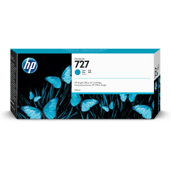 HP 727 300ml Cyan Ink Cartridge – F9J76A