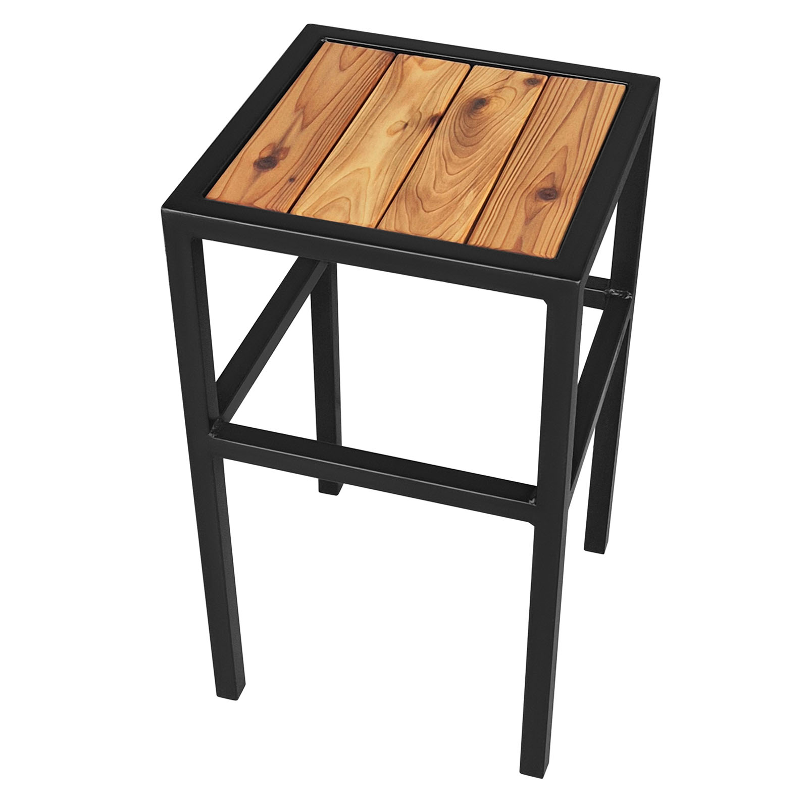 ForgeSide Table - Modern Steel & Wood Side Table for Indoor or Outdoor Living