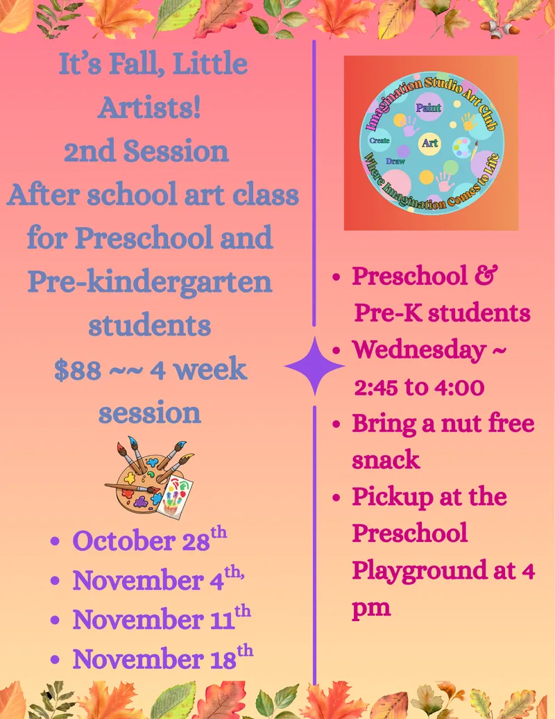 Fall Into Art ~ Wednesday Art Class