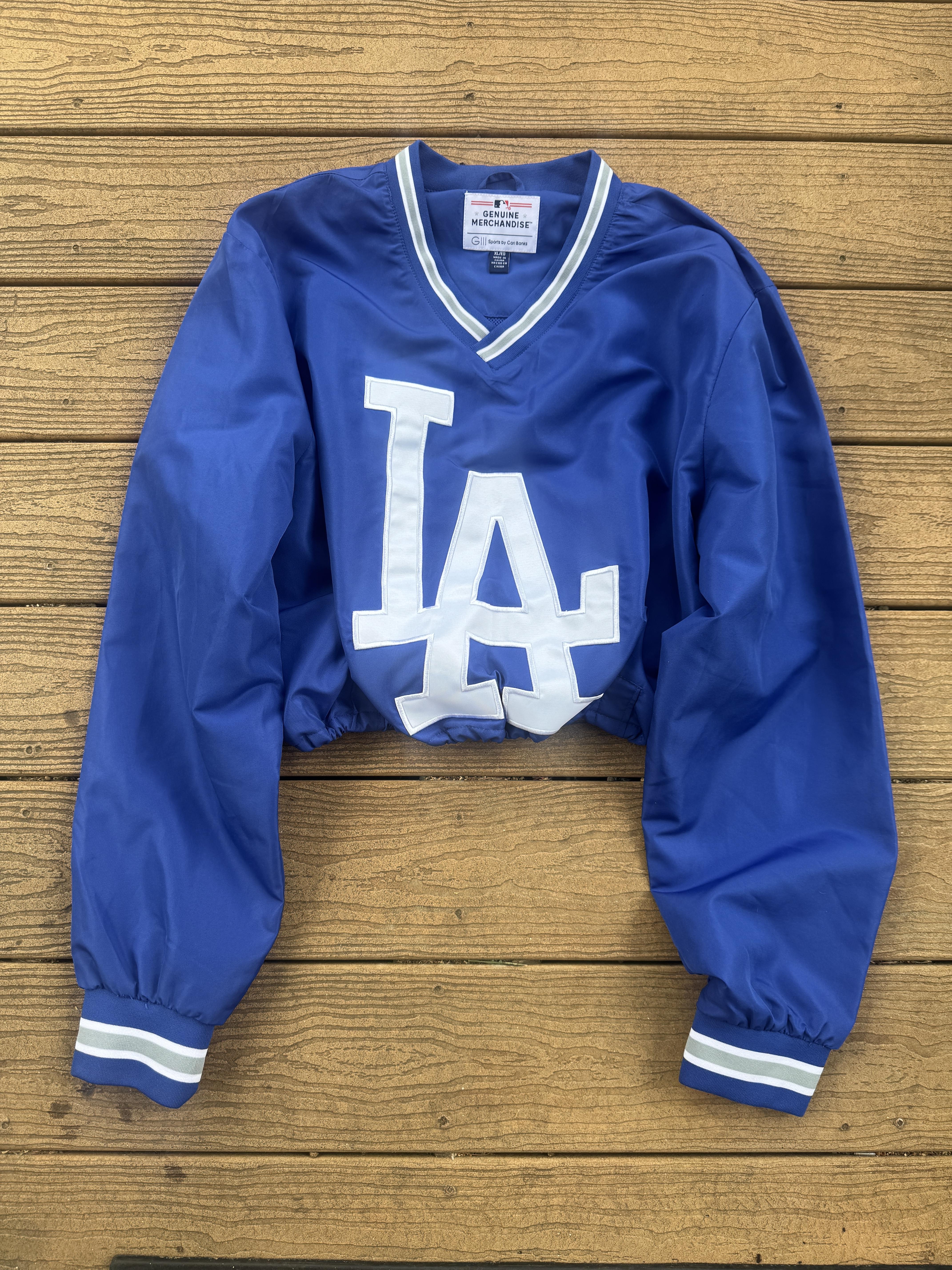 LA Dodgers Windbreaker Cropped Blue Vintage Pullover MLB Baseball SOLD OUT
