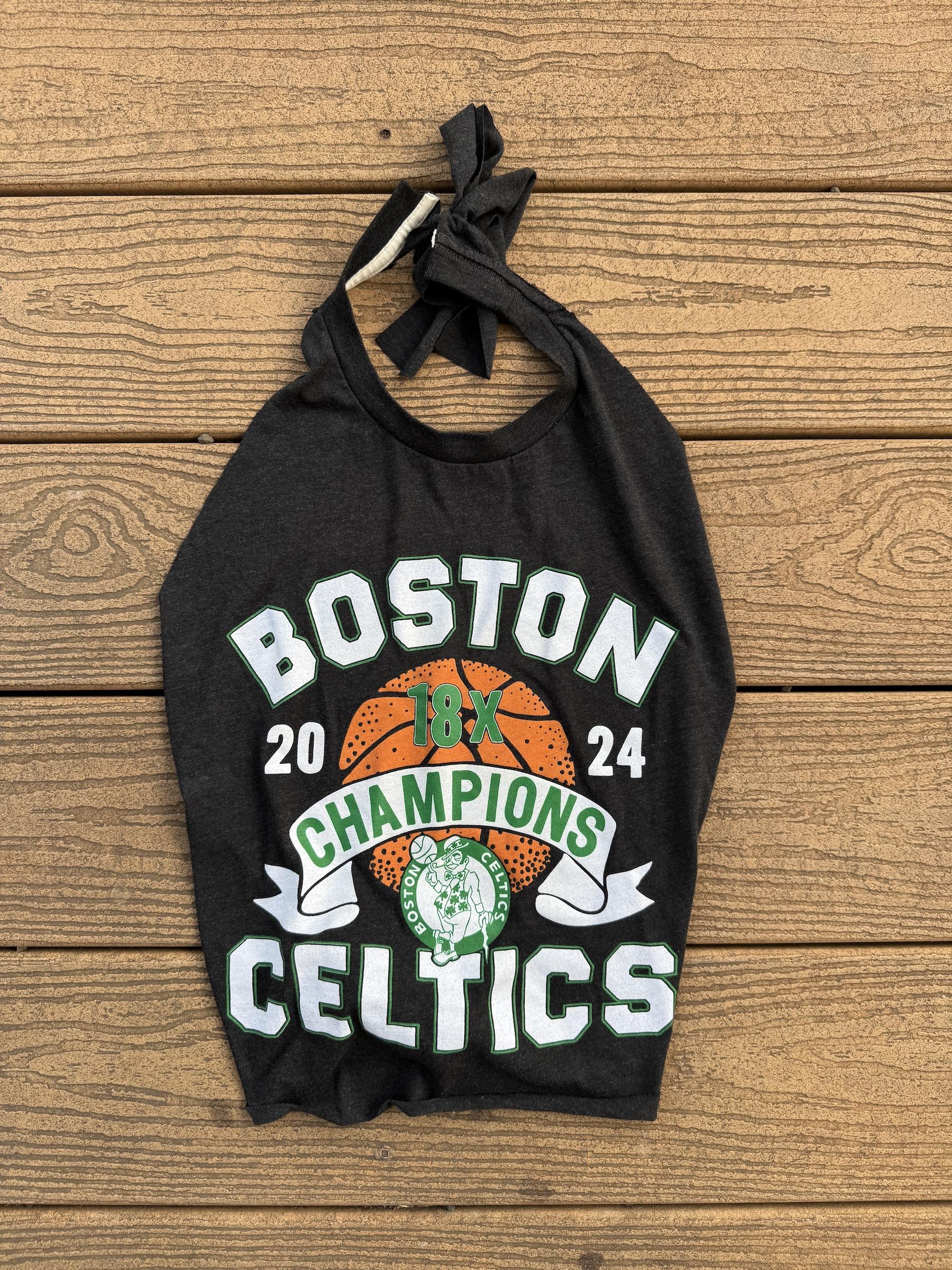  Boston Celtics Vintage 2024 Champions Black Reworked Halter Top NBA One Size
