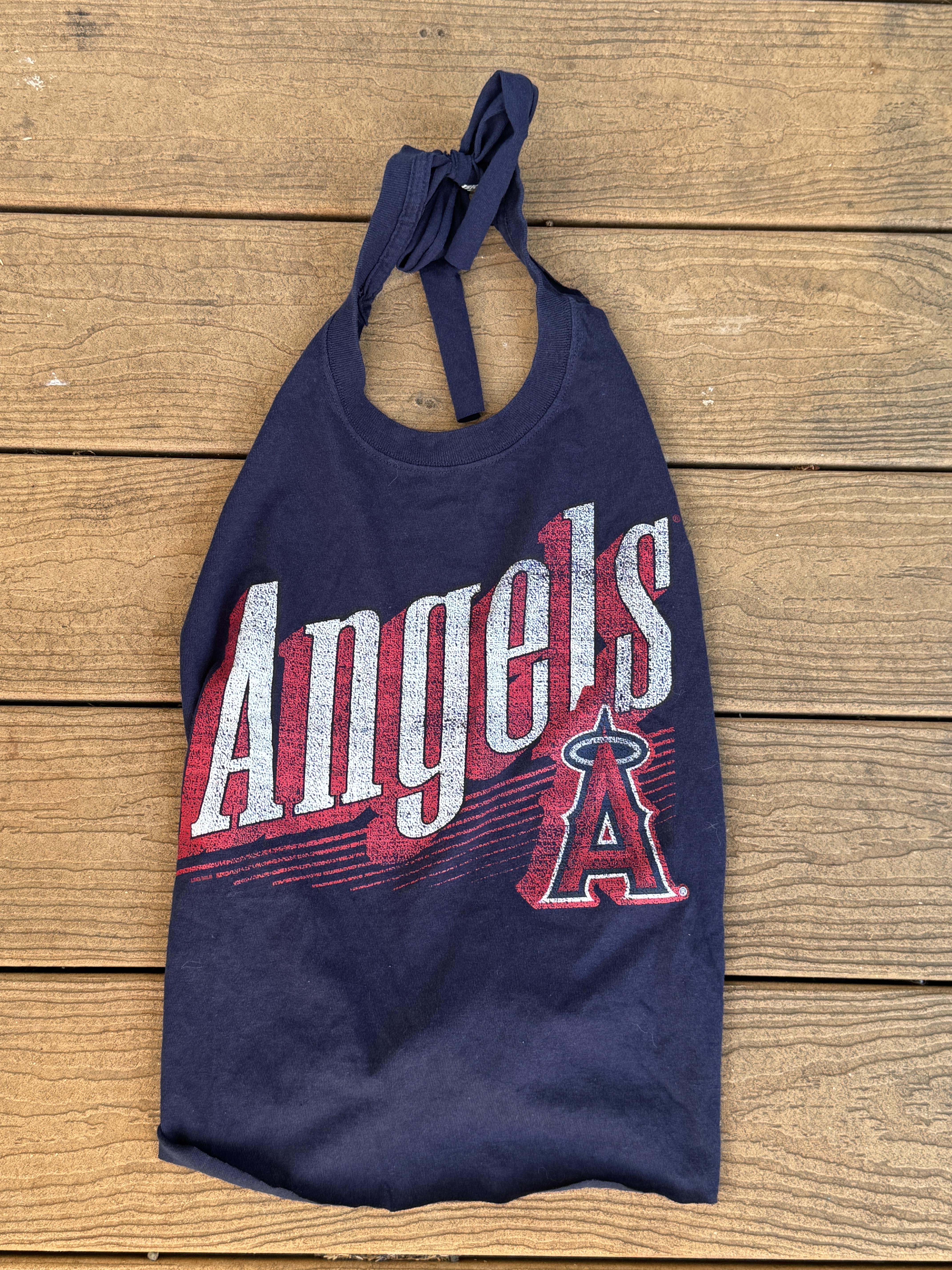 Angels Vintage Navy MLB Reworked Halter Top One Size
