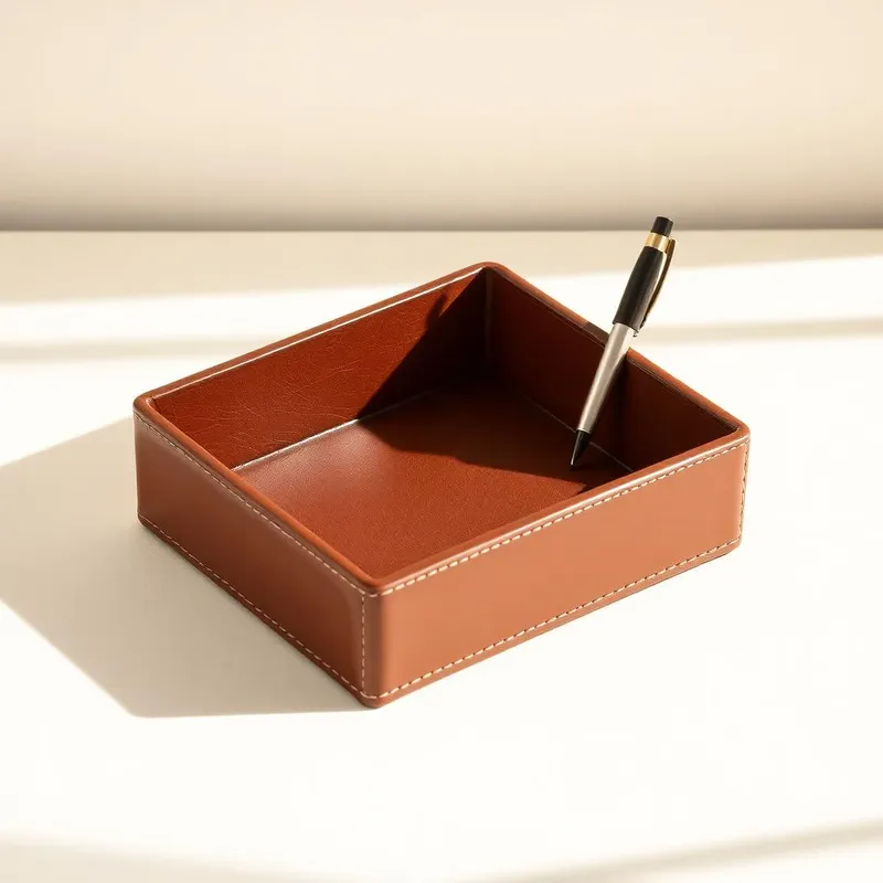 Leather Desk Organiser