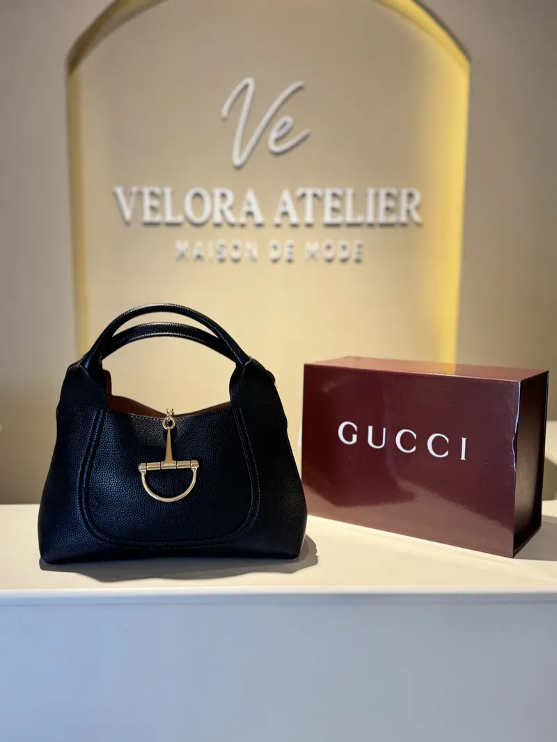 Gucci Softbit Textured Leather Tote Super Master (Black)