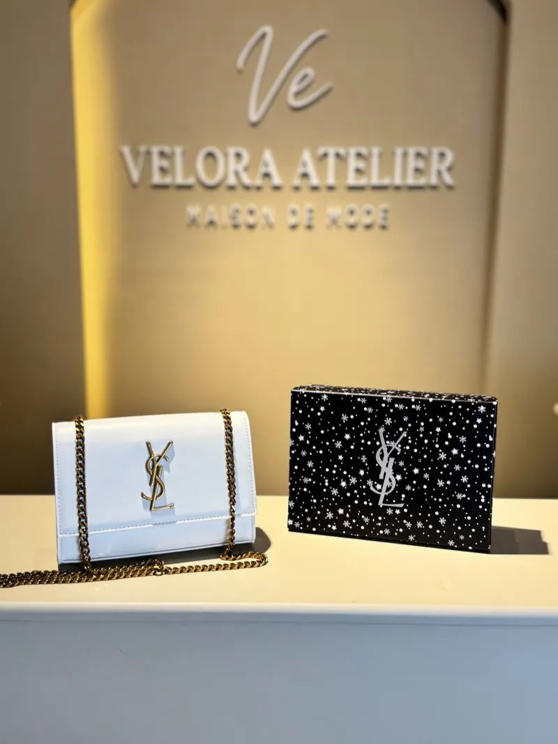 YSL Sunset Super Master White Bag with Package