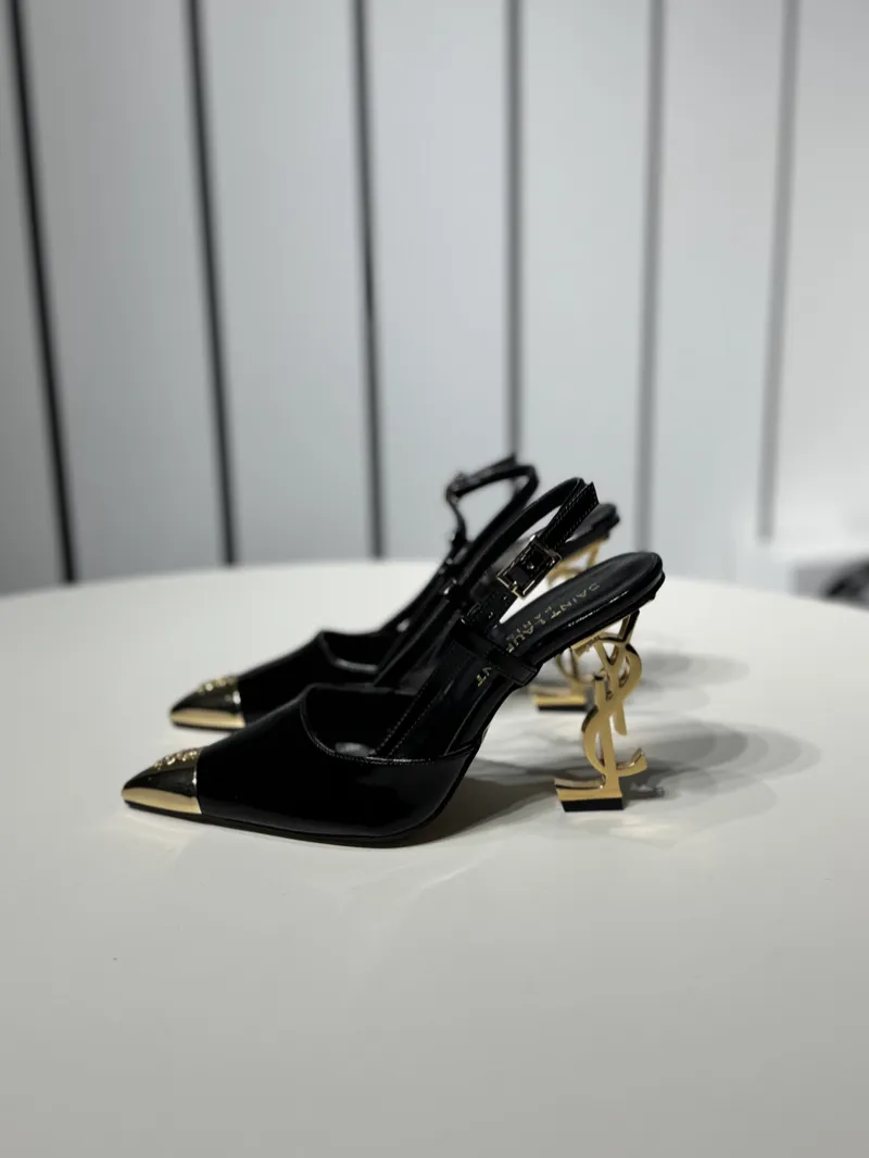 YSL Heels Black & Gold 