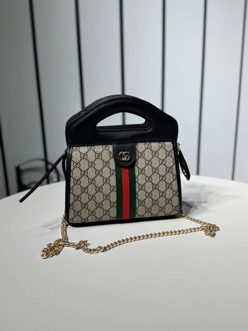 Gucci Ophidia Slip Handle Bag Monogram & Black 