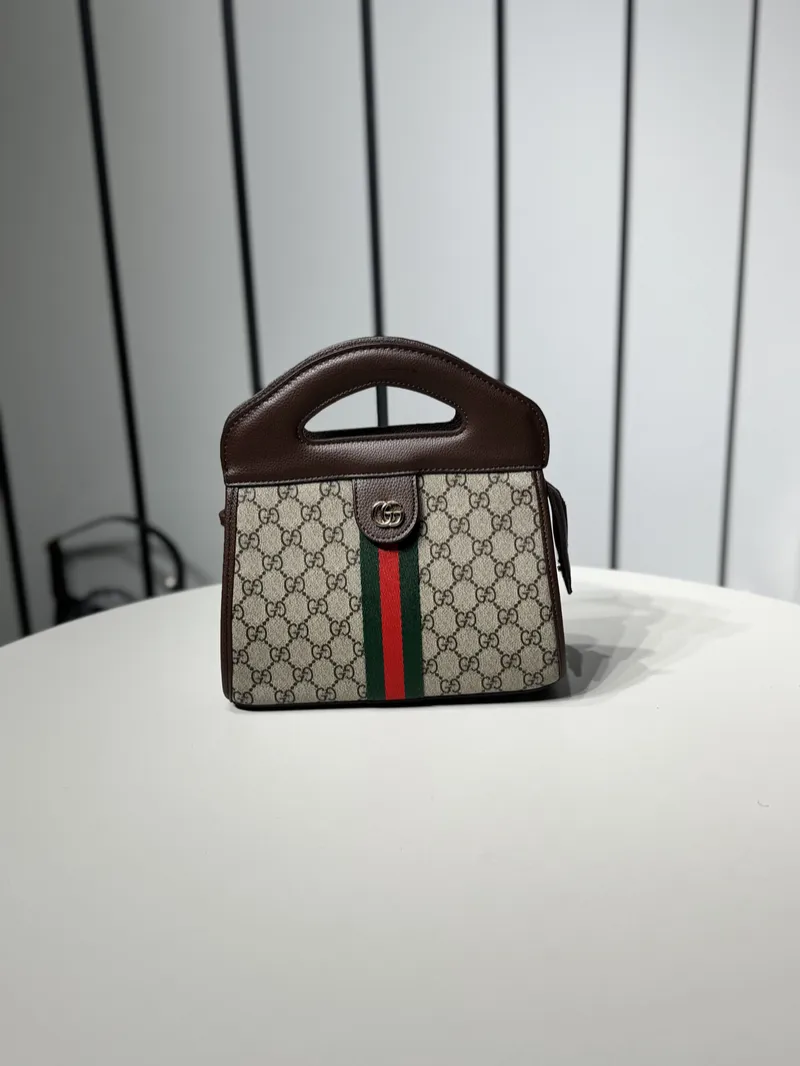 Gucci Ophidia Slip Handle Bag Monogram & Brown 