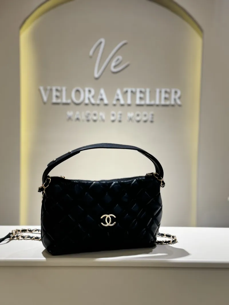 Chanel Quilted Hobo Clutch Bag 