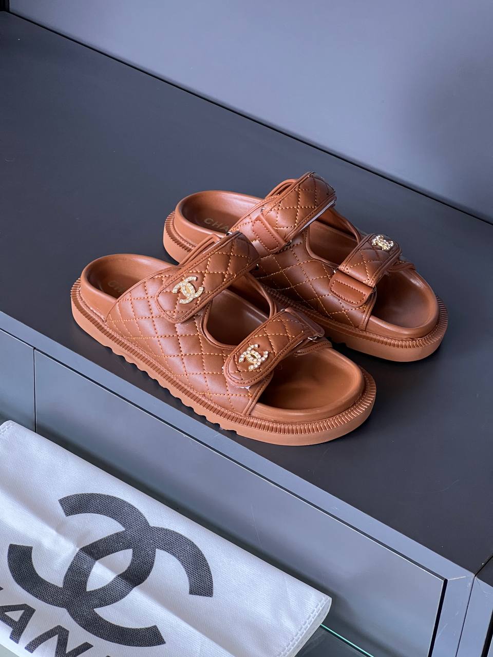 Chanel Dad Camel Sandals