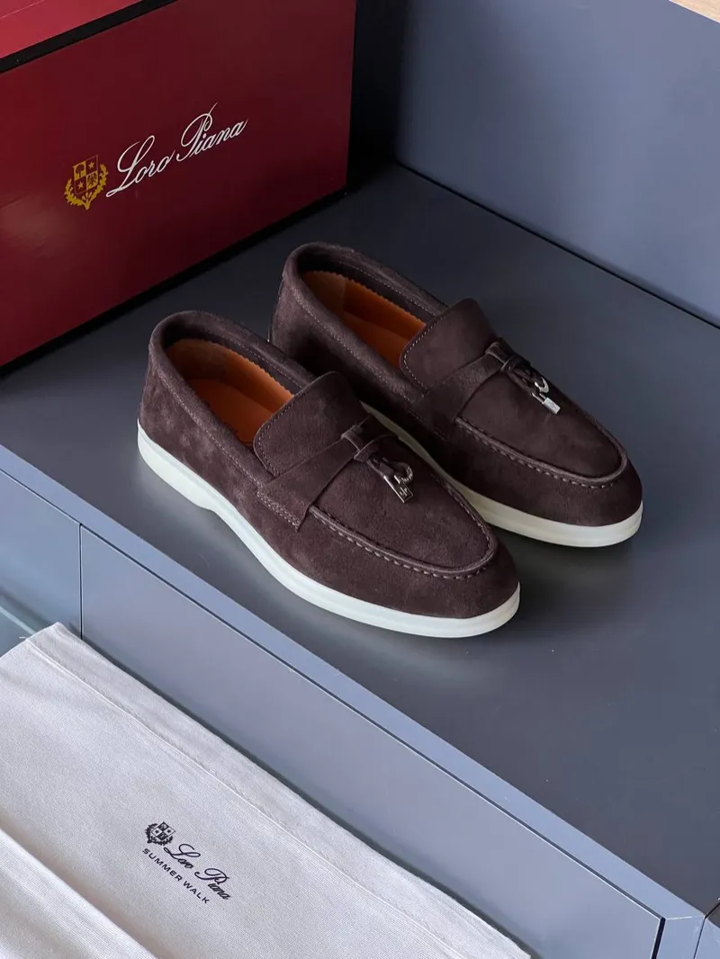 Loro Piana Brown Summer Walk Charm Flats