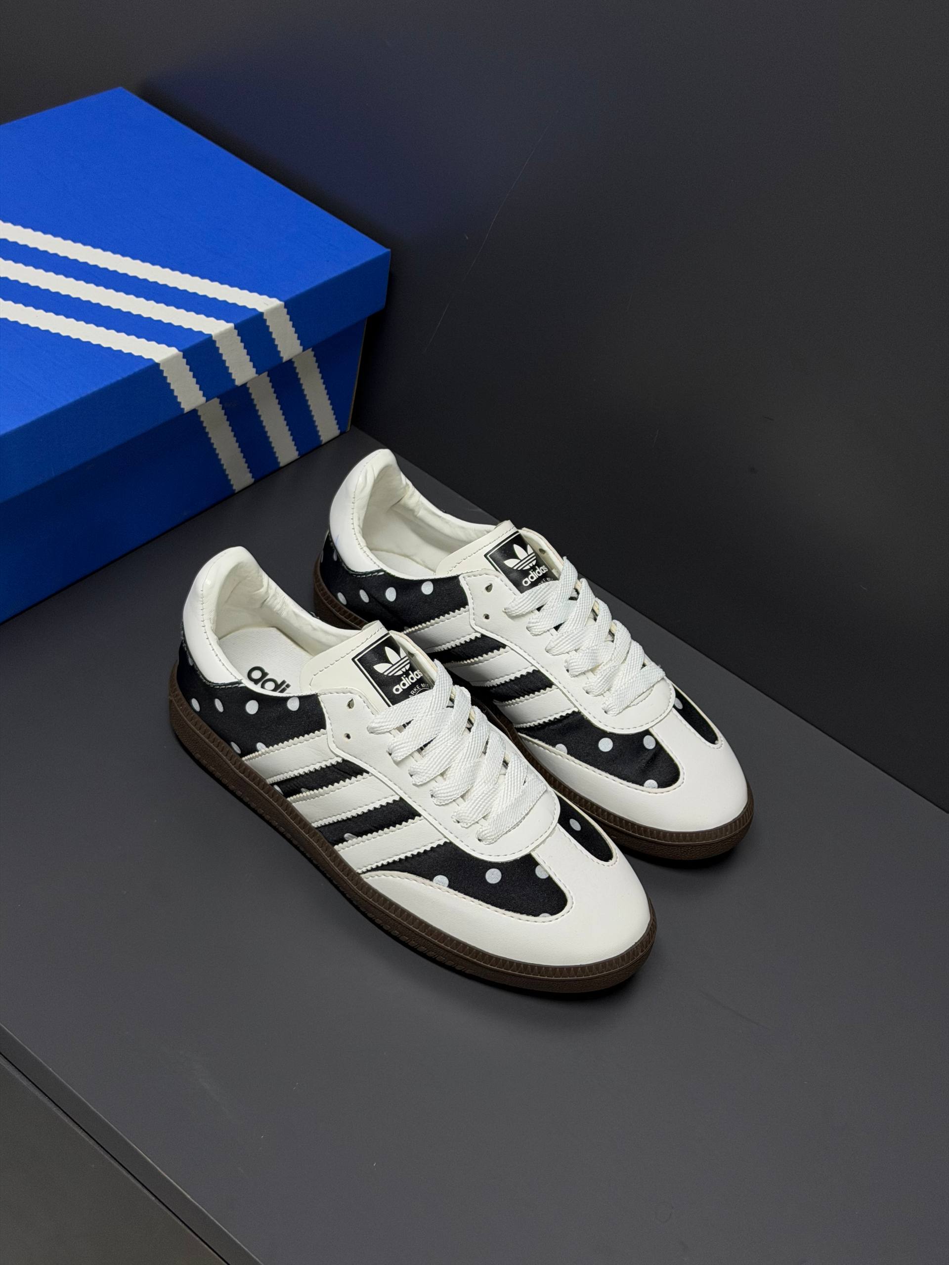 Adidas Samba White Polka Dot Sneakers