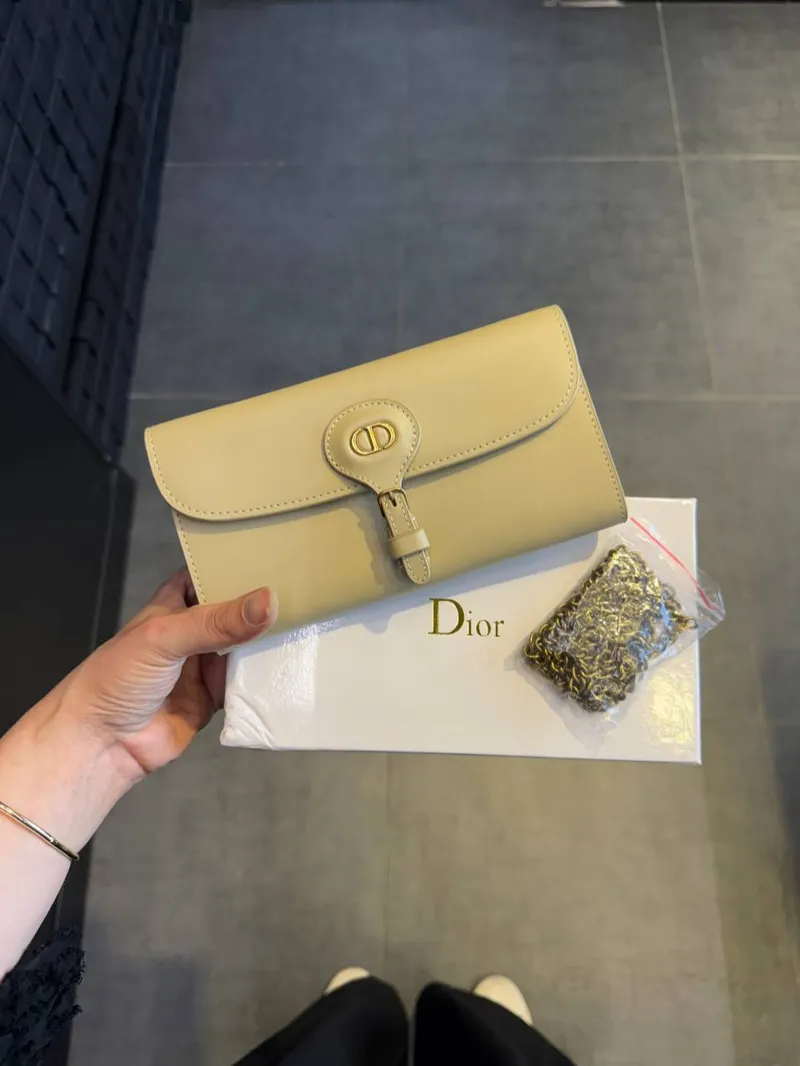 Dior Bobby East-West Pouch Cream Wallet 