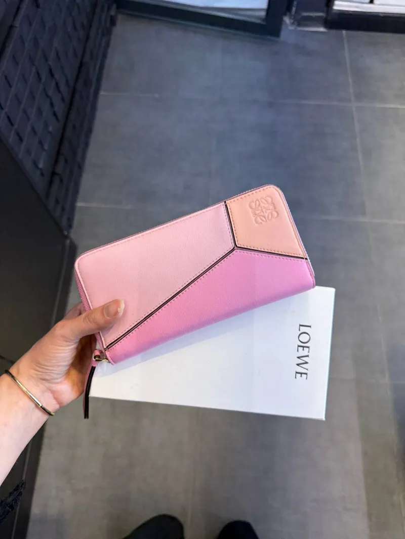 Loewe Multi-tone Pink Puzzle Zip Wallet