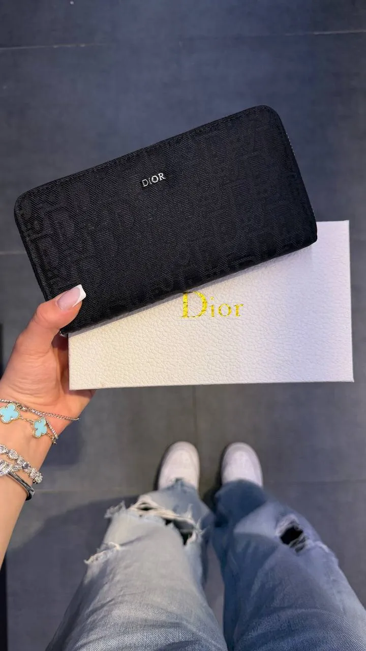 Dior Oblique Jacquard Black Wallet 