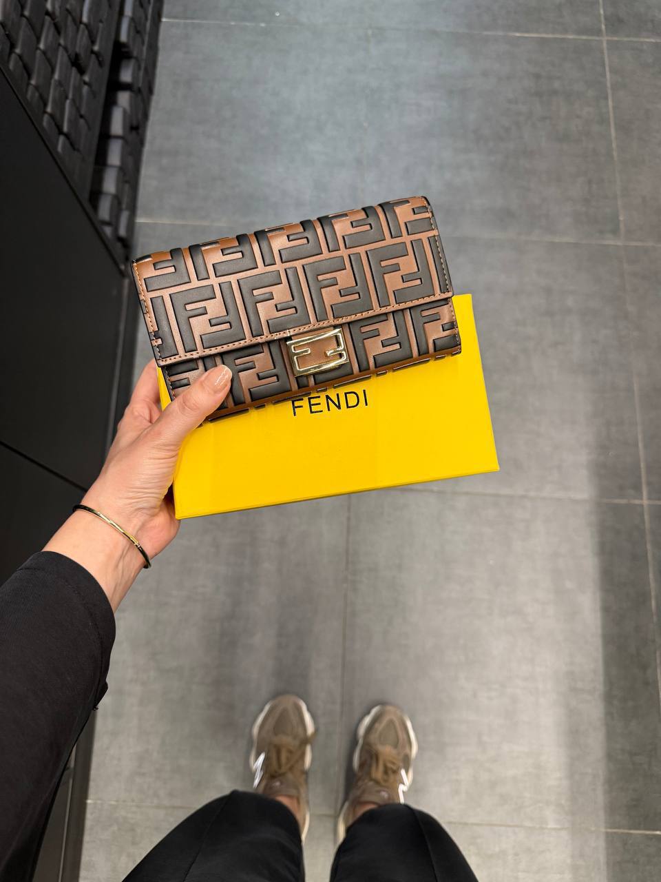 Fendi Baguette Continental Brown Wallet 