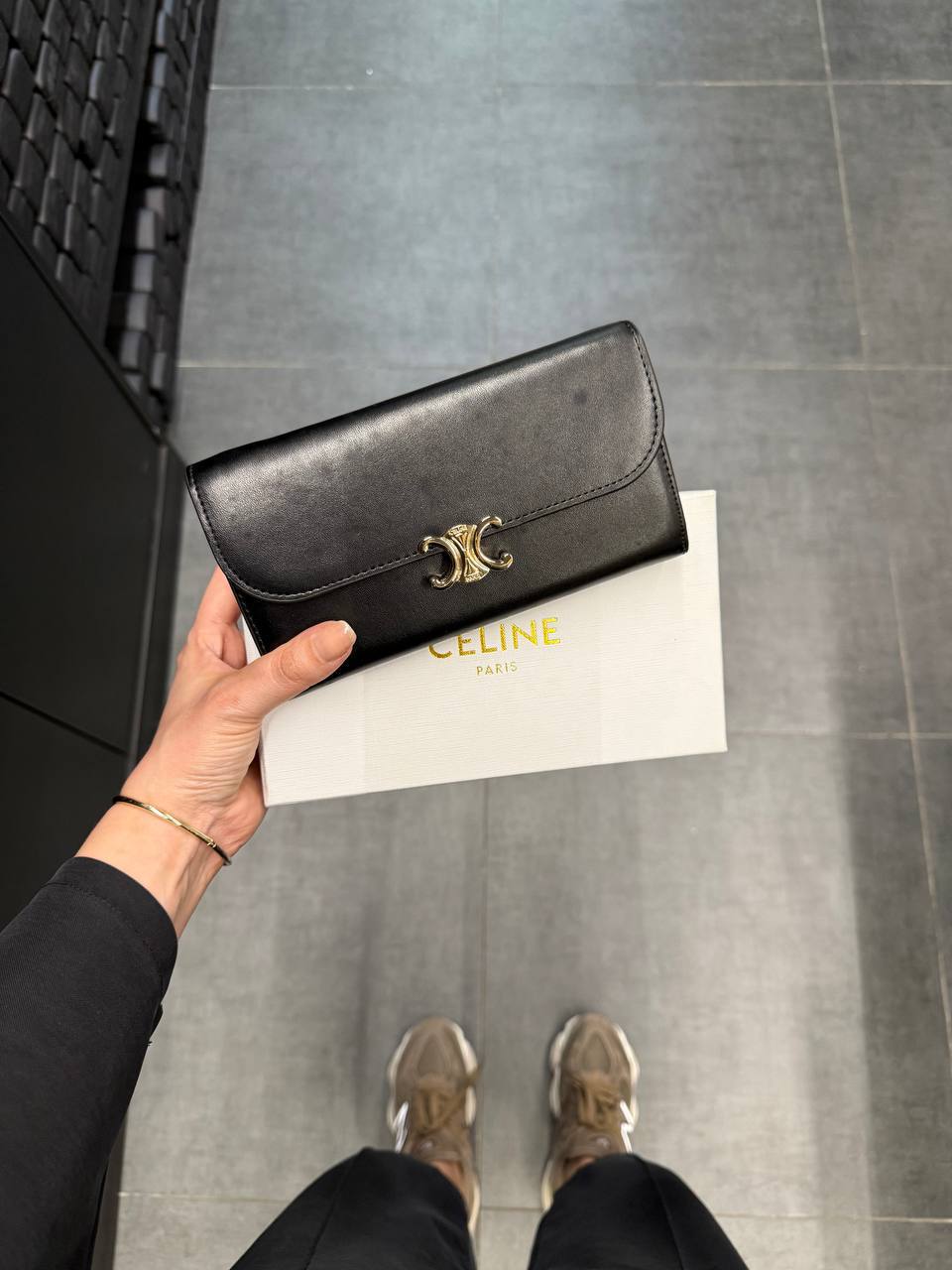 Celine Black Leather Wallet 