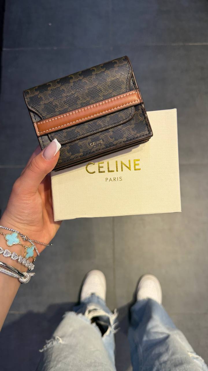 Celine Small Camel Strap Wallet
