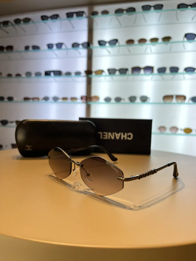 Chanel Rimless Hexagonal Sunglasses