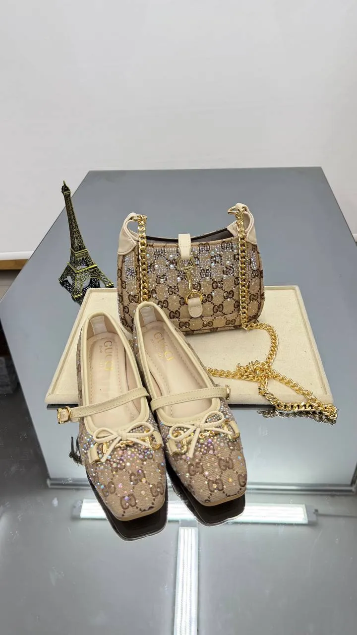 Gucci Crystal Shoes & Handbag